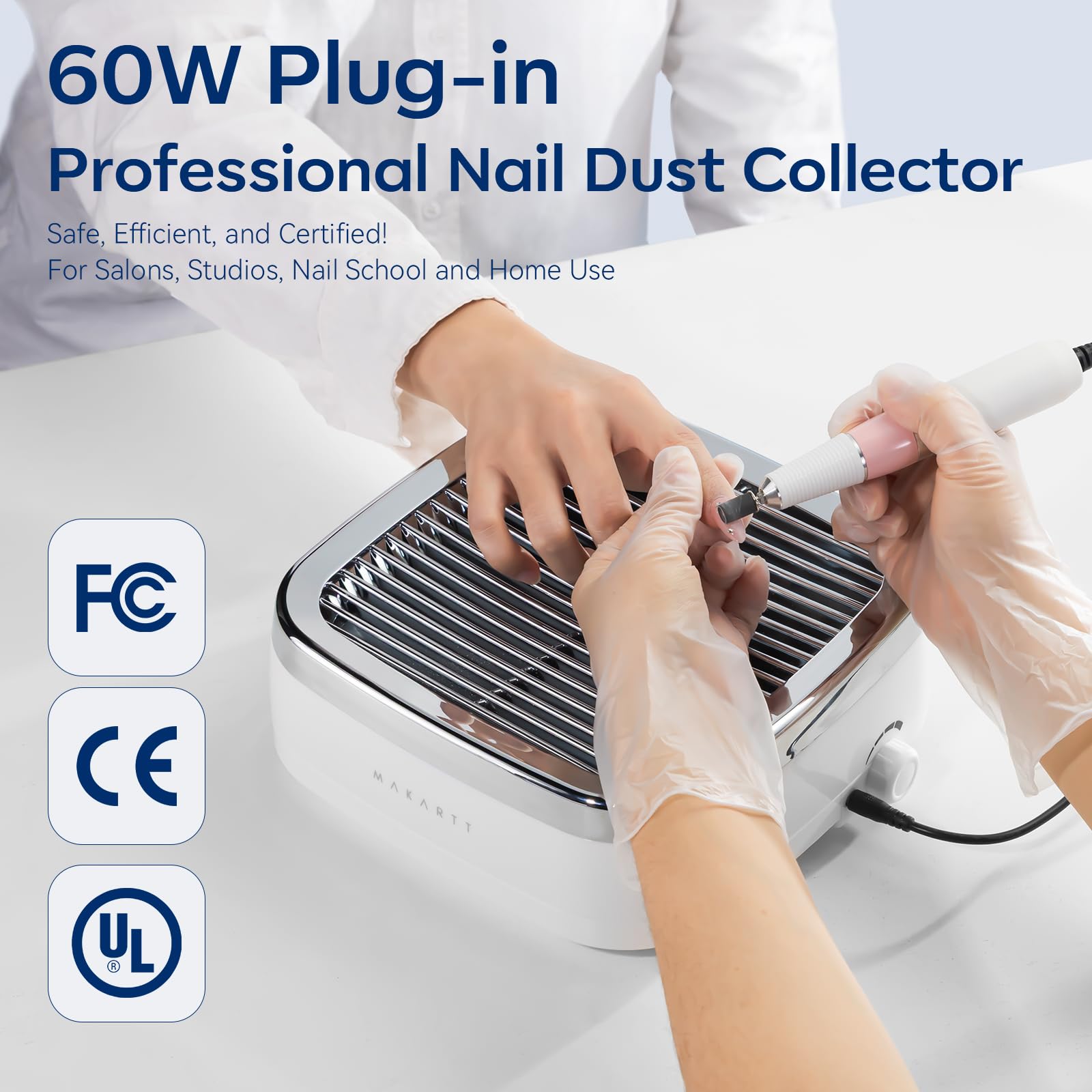 Makartt Nail Dust Collector Machine 60W, Dust-Free Nail Dust Makartt Nail Dust Collector Machine 60W, Dust-Free Nail Dust